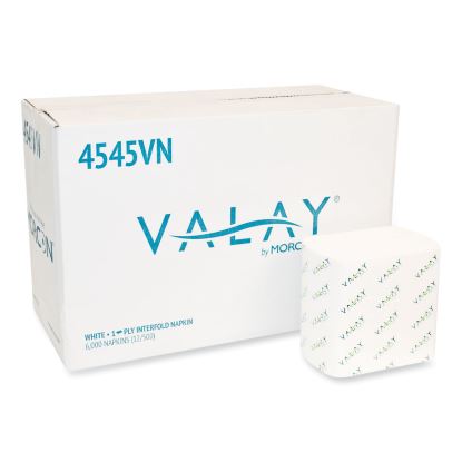 Valay Interfolded Napkins, 1-Ply, White, 6.5 x 8.25, 6,000/Carton1