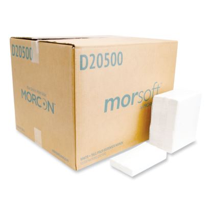 Morsoft Dispenser Napkins, 1-Ply, 6 x 13.5, White, 500/Pack, 20 Packs/Carton1