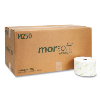 Small Core Bath Tissue, Septic Safe, 2-Ply, White, 1250/Roll, 24 Rolls/Carton1