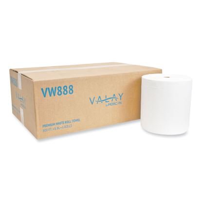 Valay Proprietary Roll Towels, 1-Ply, 8" x 800 ft, White, 6 Rolls/Carton1