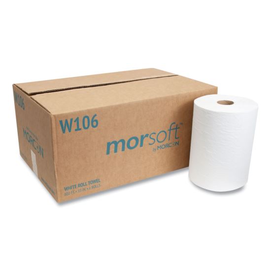 10 Inch Roll Towels, 1-Ply, 10" x 800 ft, White, 6 Rolls/Carton1