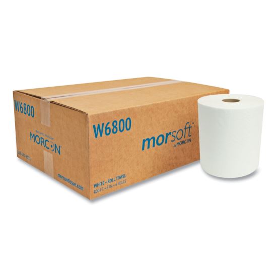 Morsoft Universal Roll Towels, 8" x 800 ft, White, 6 Rolls/Carton1