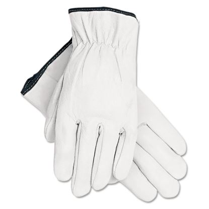 Grain Goatskin Driver Gloves, White, Large, 12 Pairs1
