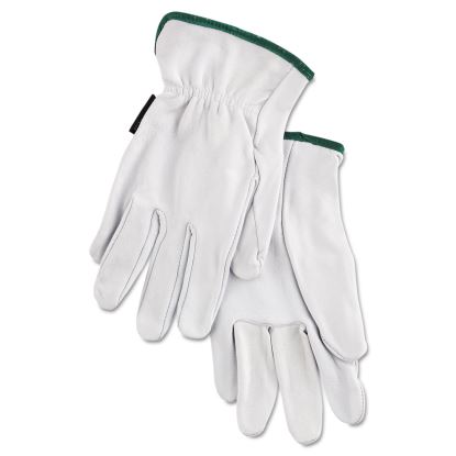 Grain Goatskin Driver Gloves, White, Medium, 12 Pairs1