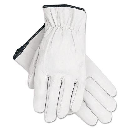 Grain Goatskin Driver Gloves, White, X-Large, 12 Pairs1