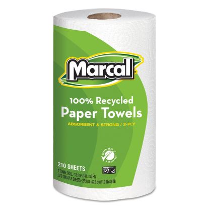 100% Premium Recycled Kitchen Roll Towels, 2-Ply, 8.8 x 11, 210 Sheets, 12 Rolls/Carton1