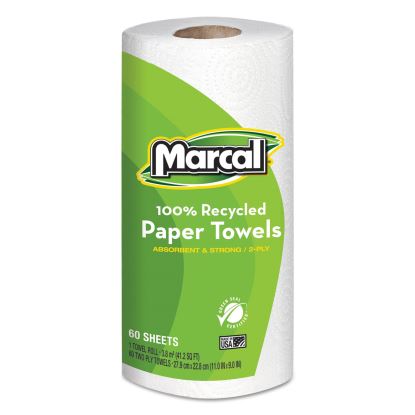 100% Premium Recycled Kitchen Roll Towels, 2-Ply, 11 x 9, White, 60 Sheets, 15 Rolls/Carton1