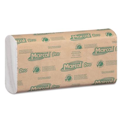 100% Recycled Folded Paper Towels, 12 7/8x10 1/8,C-Fold, White,150/PK, 16 PK/CT1
