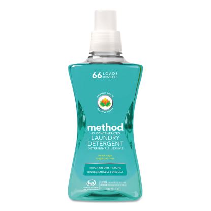 4X Concentrated Laundry Detergent, Beach Sage, 53.5 oz Bottle, 4/Carton1