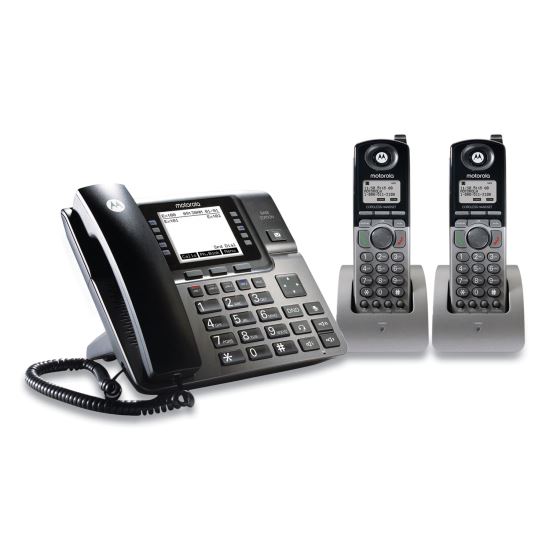 1-4 Line Wireless Phone System Bundle, 2 Additional Cordless Handsets1