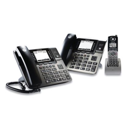 1-4 Line Wireless Phone System Bundle, with 1 Deskphone, 1 Cordless Handset1