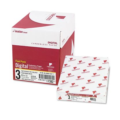 Fast Pack Carbonless 3-Part Paper, 8.5 x 11, Pink/Canary/White, 500 Sheets/Ream, 5 Reams/Carton1