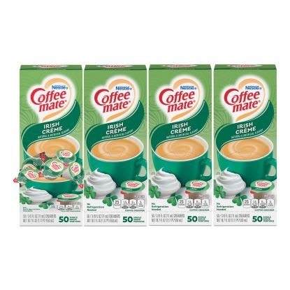 Liquid Coffee Creamer, Irish Creme, 0.38 oz Mini Cups, 50/Box, 4 Boxes/Carton, 200 Total/Carton1
