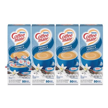 Liquid Coffee Creamer, French Vanilla, 0.38 oz Mini Cups, 50/Box, 4 Boxes/Carton, 200 Total/Carton1