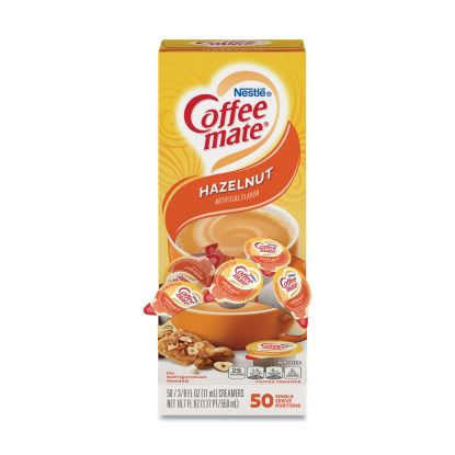Liquid Coffee Creamer, Hazelnut, 0.38 oz Mini Cups, 50/Box1