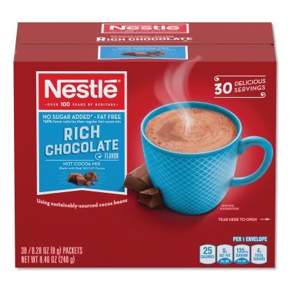 No-Sugar-Added Hot Cocoa Mix Envelopes, Rich Chocolate, 0.28 oz Packet, 30/Box1