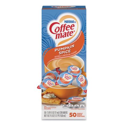 Liquid Coffee Creamer, Pumpkin Spice, 0.38 oz Mini Cups, 50/Box1
