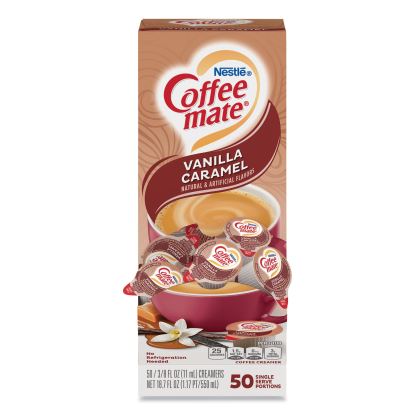 Liquid Coffee Creamer, Vanilla Caramel, 0.38 oz Mini Cups, 50/Box1