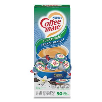Liquid Coffee Creamer, Sugar Free French Vanilla, 0.38 oz Mini Cups, 50/Box1