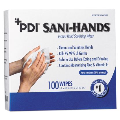 PDI Sani-Hands Instant Hand Sanitizing Wipes, 8 x 5, 1,000/Carton1