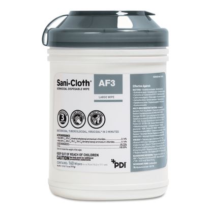 Sani-Cloth AF3 Germicidal Disposable Wipes, 6 x 6.75, 160 Wipes/Canister, 12 Canisters/Carton1