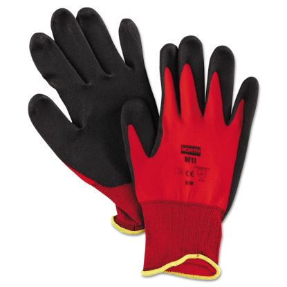 NorthFlex Red Foamed PVC Palm Coated Gloves, Medium, Dozen1