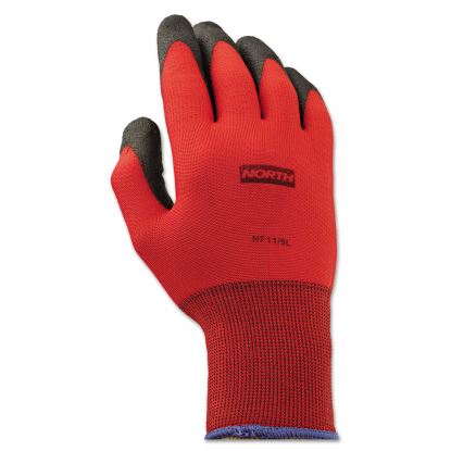 NorthFlex Red Foamed PVC Gloves, Red/Black, Size 9/L, 12 Pairs1