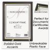 EZ Mount Document Frame with Trim Accent and Plastic Face, Plastic, 8.5 x 11 Insert, Black/Gold2