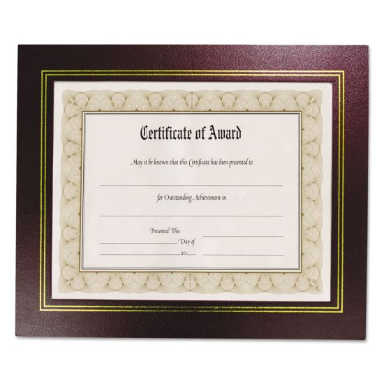 Leatherette Document Frame, 8-1/2 x 11, Burgundy, Pack of Two1