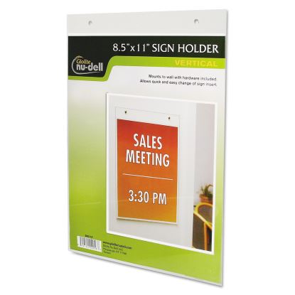 Clear Plastic Sign Holder, Wall Mount, 8 1/2 x 111