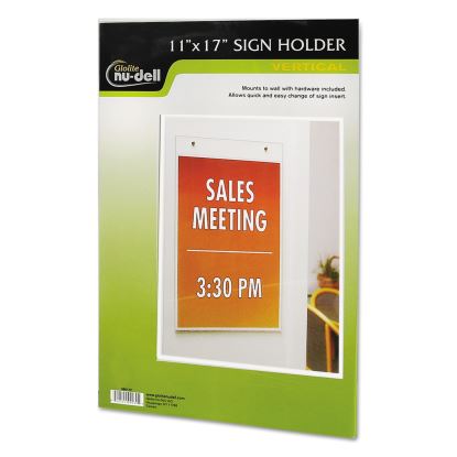 Clear Plastic Sign Holder, Wall Mount, 11 x 171