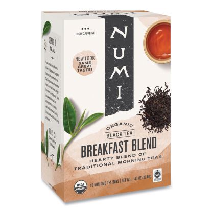 Organic Teas and Teasans, 1.4 oz, Breakfast Blend, 18/Box1