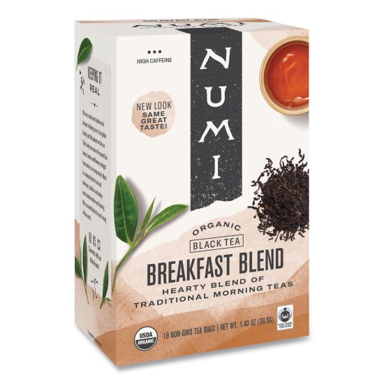 Organic Teas and Teasans, 1.4 oz, Breakfast Blend, 18/Box1