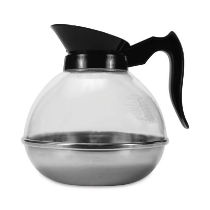 Unbreakable Regular Coffee Decanter, 12-Cup, Stainless Steel/Polycarbonate, Black Handle1