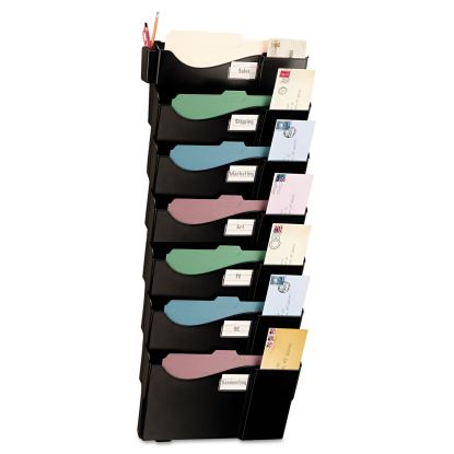 Grande Central Filing System, 7 Sections, Legal/Letter Size, 16.63" x 4.75" x 38.25", Black, 7/Pack1