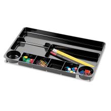 Recycled Plastic Desk Drawer Organizer, Nine Compartments, 14 x 9 x 1.13, Black1