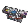 Recycled Supply Basket, Plastic, 10.13 x 3.06 x 2.38, Black, 3/Pack2