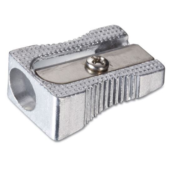 Metal Pencil Sharpener, 0.63 x 1 x 0.38, Metallic Silver1