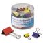 Assorted Binder Clips with Storage Tub, (12) Mini (0.5"), (12) Small (0.75"), (6) Medium (1.25"), Assorted Colors1