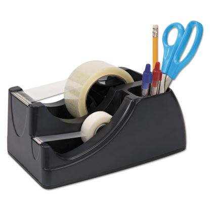 Recycled 2-in-1 Heavy Duty Tape Dispenser, 1" and 3" Cores, Plastic, Black1