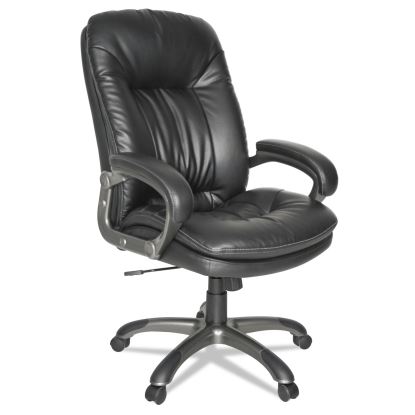 Executive Swivel/Tilt Bonded Leather High-Back Chair, Supports Up to 250 lb, 18.50" to 21.65" Seat Height, Black1
