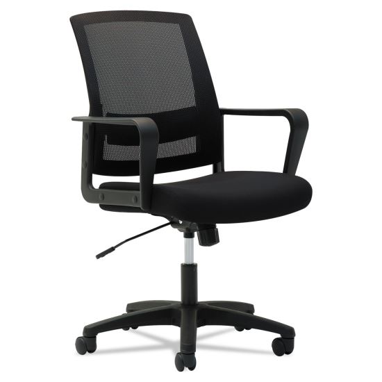 Mesh Mid-Back Chair, Supports Up to 225 lb, 17" to 21.5" Seat Height, Black1