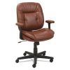 Swivel/Tilt Bonded Leather Task Chair, Supports 250 lb, 16.93" to 20.67" Seat Height, Chestnut Brown Seat/Back, Black Base2