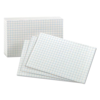 Grid Index Cards, 3 x 5, White, 100/Pack1