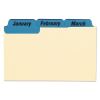 Manila Index Card Guides with Laminated Tabs, 1/3-Cut Top Tab, January to December, 3 x 5, Manila, 12/Set2