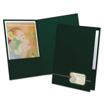 Monogram Series Business Portfolio, Premium Cover Stock, 0.5" Capacity, 11 x 8.5, Green w/Embossed Gold Foil Accents, 4/Pack1