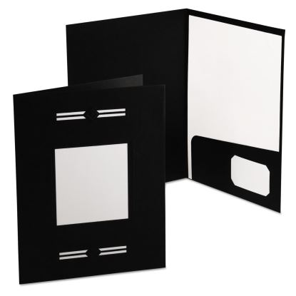 Imperial Series Laserview Business Portfolio, Premium Paper, 11 x 8.5, Embossed Pattern, Black, 10/Pack1
