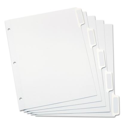 Custom Label Tab Dividers with Self-Adhesive Tab Labels, 5-Tab, 11 x 8.5, White, 5 Sets1