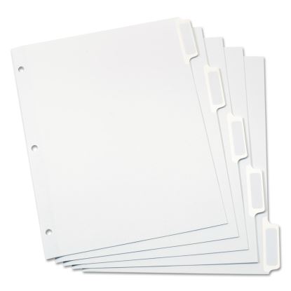 Custom Label Tab Dividers with Self-Adhesive Tab Labels, 5-Tab, 11 x 8.5, White, 25 Sets1