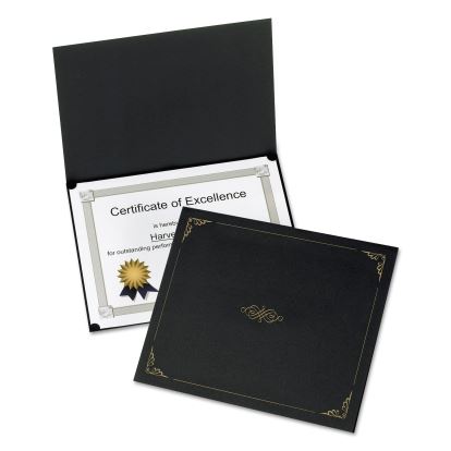 Certificate Holder, 11 1/4 x 8 3/4, Black, 5/Pack1